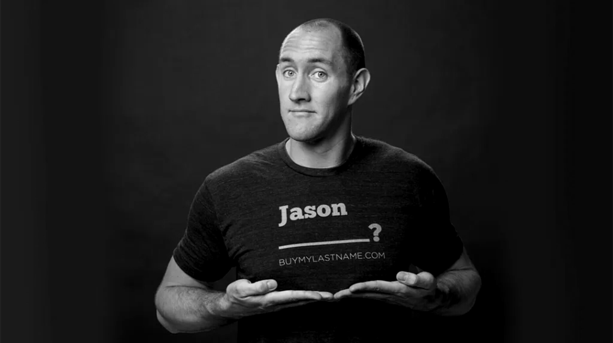 Jason Sadler promoting BuyMyLastName.com, 2012